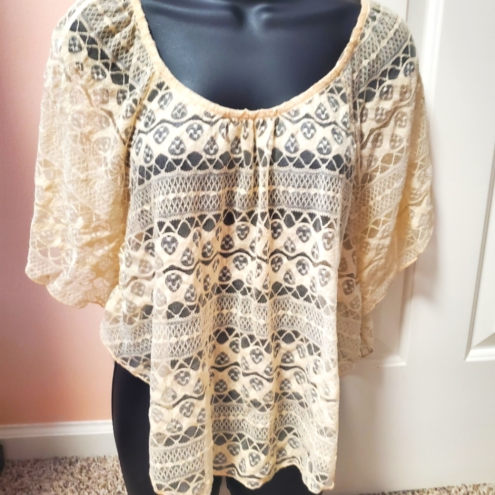 Body Central Lace Designed Boho Top
